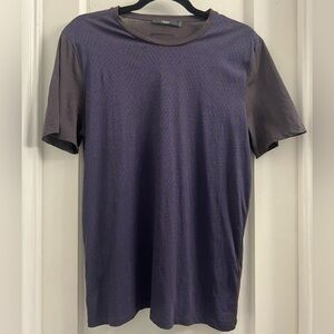 Z Zegna Men’s Cotton t shirt, brown with purple geometric pattern‎ size M